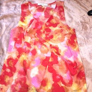 Red, yellow, and pink blouse